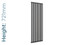 DQ-VUL-721-VDG-TH - DQ Vulcano Vertical Double Radiator H721mm X W200mm Dark Grey DQ-VUL-721-VDG-TH - DQ Vulcano Vertical Double Radiator H721mm X W200mm Dark Grey