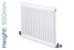DQ-ARDENT2-500-W-TH - DQ Ardent Horizontal 2 Column Radiator H500mm X W1220mm White DQ-ARDENT2-500-W-TH - DQ Ardent Horizontal 2 Column Radiator H500mm X W1220mm White