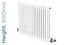DQ-ARDENT3-600-W-TH - DQ Ardent Horizontal 3 Column Radiator H600mm X W622mm White DQ-ARDENT3-600-W-TH - DQ Ardent Horizontal 3 Column Radiator H600mm X W622mm White