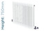 DQ-ARDENT3-750-W-TH - DQ Ardent Horizontal 3 Column Radiator H750mm X W622mm White DQ-ARDENT3-750-W-TH - DQ Ardent Horizontal 3 Column Radiator H750mm X W622mm White