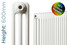 AP-3-600-TH - Apollo Roma 3 Column Horizontal Radiator H600mm x W1410mm AP-3-600-TH - Apollo Roma 3 Column Horizontal Radiator H600mm x W1410mm