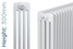 MS-MSWW-B-4-0300-TH - MHS Multisec 4 Column Horizontal Radiator H300mm x W2002mm White MS-MSWW-B-4-0300-TH - MHS Multisec 4 Column Horizontal Radiator H300mm x W2002mm White