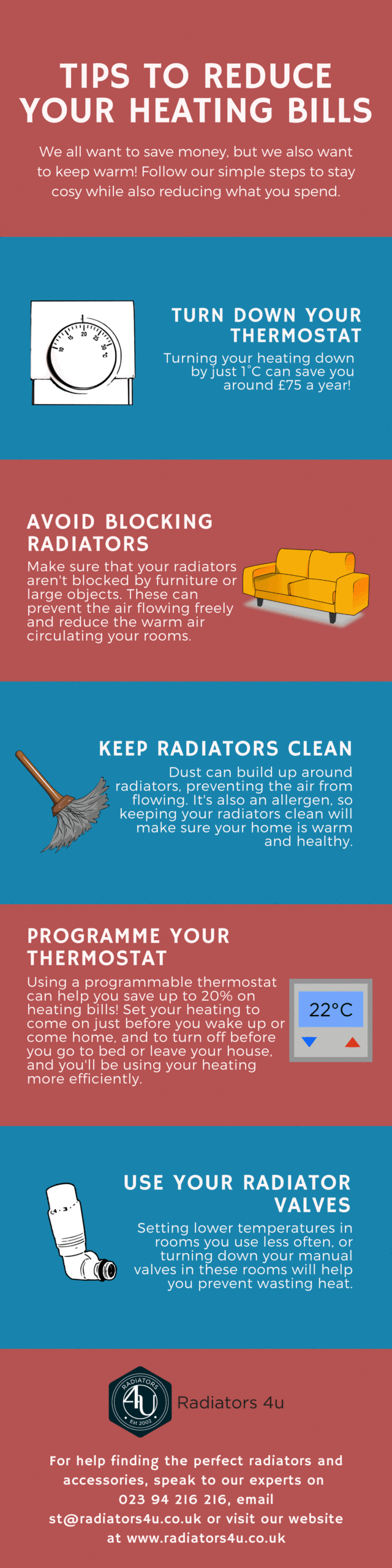 Infographic - Tips to reduce your heating bills