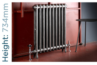 Ar Radiator Table Type Arroll Edwardian 2 Column Cast Iron Radiator H734mm x W394mm