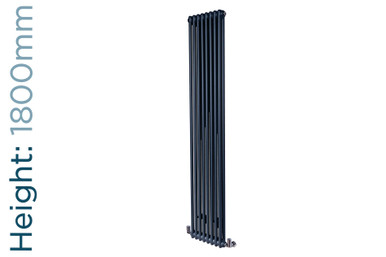 Next Day Infinity Anthracite 2 Column Radiator 6 Sections H1800mm X W300mm