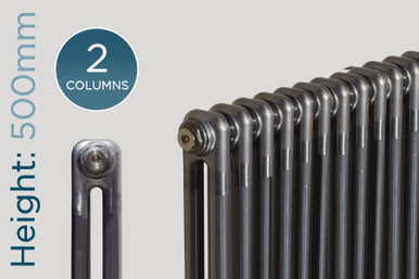 Classic Raw 2 Column Horizontal Radiator H500mm X W1220mm