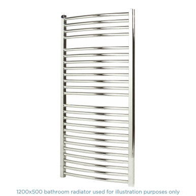 Apollo Napoli Curved Chrome Towel Radiator H1500mm X W450mm