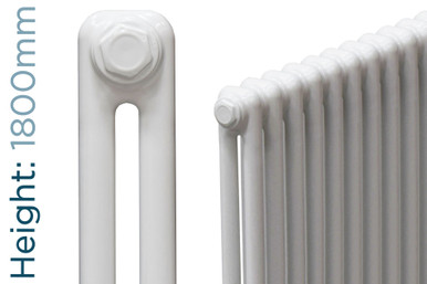 Fitzrovia 2 Column Vertical Radiator H1800mm x W300mm White