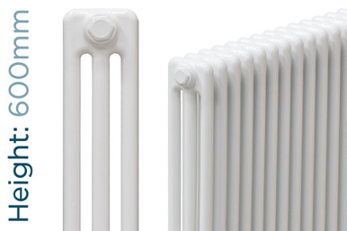 Fitzrovia 3 Column Horizontal Radiator H600mm x W622mm White
