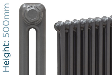 Fitzrovia Metallic Anthracite 2 Column Horizontal Radiator H500mm x W622mm