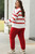 Stripe Drop Shoulder Top and Jogger Pants Set