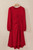 Solid Ruched Long Sleeve Midi Dress