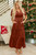 Velvet Shirred Waist Tiered Maxi Dress