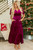 Velvet Shirred Waist Tiered Maxi Dress