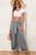 Solid Knotted Drop Waist Split Leg Pants