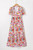 Floral V-Neck Short Sleeve Maxi Dress
