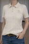 Lauren Ralph Lauren Cable Knit Polo Sweater – Cream – Size XL