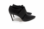Black Vince leather pointed-toe heels with ankle wrap strap and stiletto heel