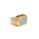 Men's Square Rolly Diamond Ring Yellow Gold - GCLA Mens Rings 0041