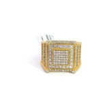 Men's Square Diamond Yellow Gold Ring - SR 10902