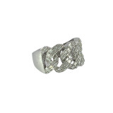 Men's Gold Chain Link Diamond Ring 14k White Gold 1CT - GCLA Mens Ring 0022