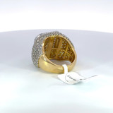 Men's Rounded Square Diamond Ring 10k Yellow Gold w/ Round Diamonds - GCLA Mens Rings 0039
