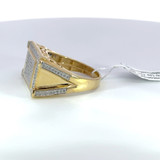 Men's Rectangle Diamond Ring Yellow Gold w/ Round Diamonds - GCLA Mens Rings 0040