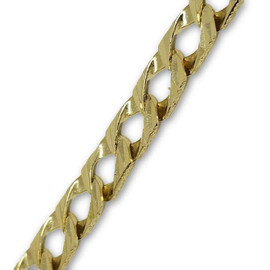 8.0MM 10k Yellow Diamond Cut Gourmette Gold Chain in Square Link MGC-046