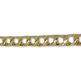 8.0MM 10k Yellow Diamond Cut Gourmette Gold Chain in Square Link MGC-046