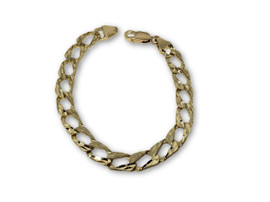 8.5mm Diamond Cut Gold Curb Bracelet 10k Gold MMM-002
