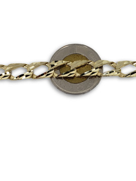 8.5mm Diamond Cut Gold Curb Bracelet 10k Gold MMM-002