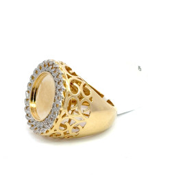 10K MEMORY PICTURE DIAMOND RING CUBAN 0.40CT - 23SJ10211