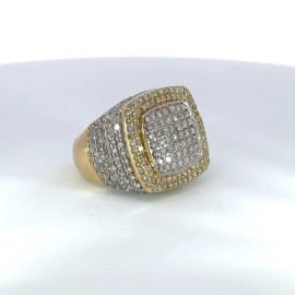 Men's 10k Gold Diamond Ring with Round Diamonds - GCLA Mens Ring 0008