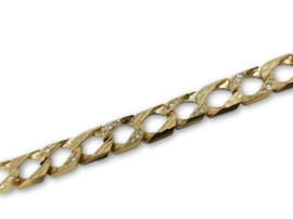 12mm DC3 Curb Zircon Bracelet 10k Gold GCT-003