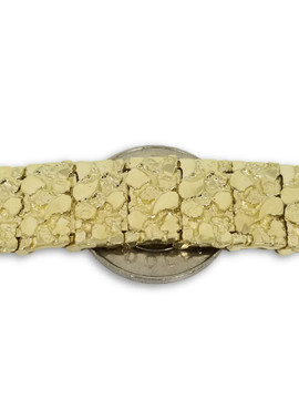 18mm Nugget Scare Face Diamond Cut Bracelet 10k Gold GRM-10888