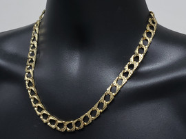 10.5MM 10k Yellow Diamond Cut Old School Gold Chain GC-MAB-009 - 20
