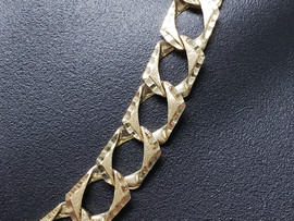 10.5MM 10k Yellow Diamond Cut Old School Gold Chain GC-MAB-009 - 20