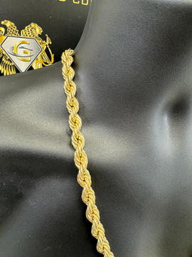 10MM 10K Diamond Cut Rope Chain Italian Gold RCD-010