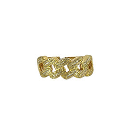 Men's 10k Gold Chain Link Ring with Round Diamonds - SR 12827