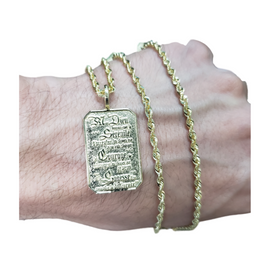 Rope Chain Laser Cut 10K+ Serenity Prayer French  LA516