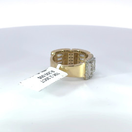 Men's Diamond Ring Yellow Gold w/ Baguette & Round Diamonds - GCLA Mens Rings 0036