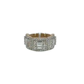 Men's Diamond Ring Yellow Gold w/ Baguette & Round Diamonds - GCLA Mens Rings 0036