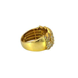 Cuban Link Diamond Ring with Baguette and Round Diamonds - GCLA Mens Ring 0011