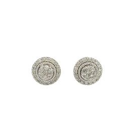 10k White Gold 0.75CT Diamond Circle Earrings - GCLA Earrings Diamond Circle 042