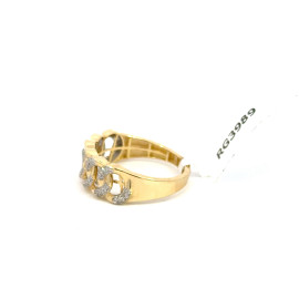 10K GOLD DIAMOND CUBAN RING 0.33CT - RG3989.