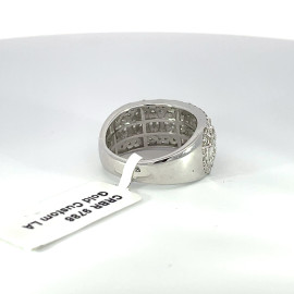 Men's 14k White Gold Diamond Ring w/ Baguette & Round Diamonds - CRBR 9786