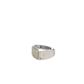 10K White Rectangular Diamond Ring 0.48CT - RG0382