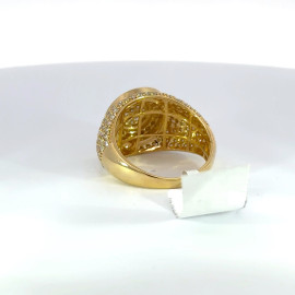 Men's Circle VS Diamond Ring Yellow Gold w/ Round Diamonds - SR 18676