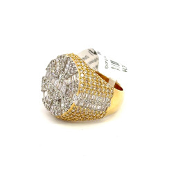 10K GOLD ROUND BAGUETTE DIAMOND RING 4CT - R 3870