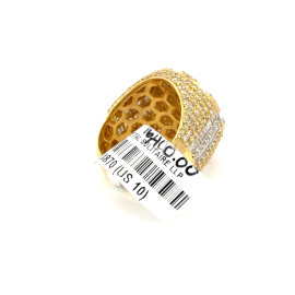 10K GOLD ROUND BAGUETTE DIAMOND RING 4CT - R 3870